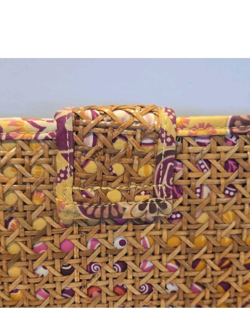 Vera Bradley Women's Tiki Wicker Woven Clutch Purse Snap Closure Multicolor - Picture 5 of 13